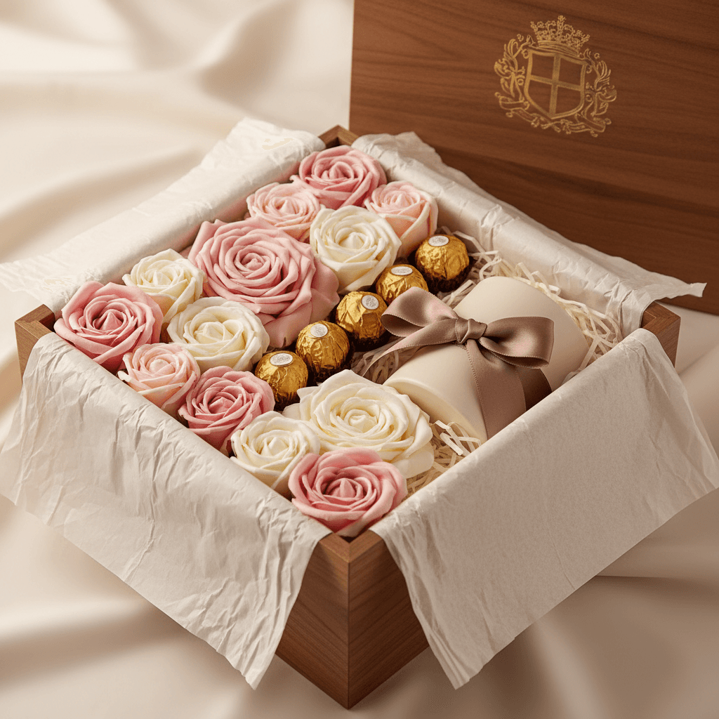 Birthday gift box with confetti
